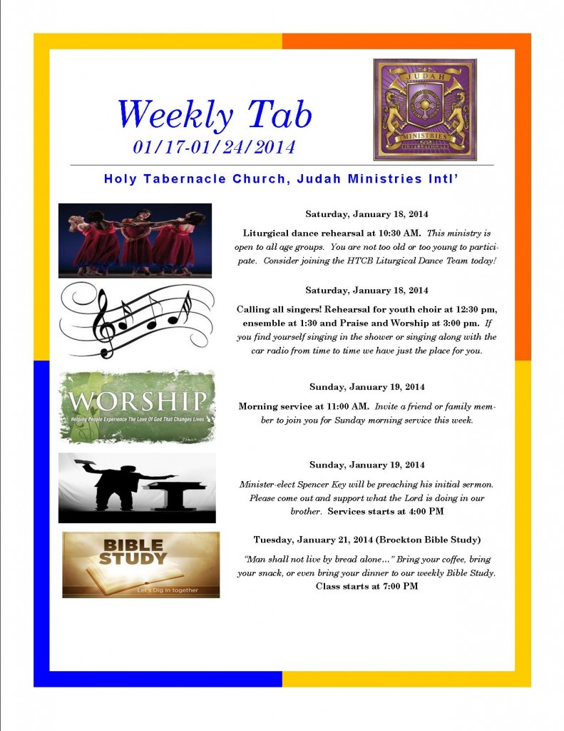 Weekly Tab 1.18.13